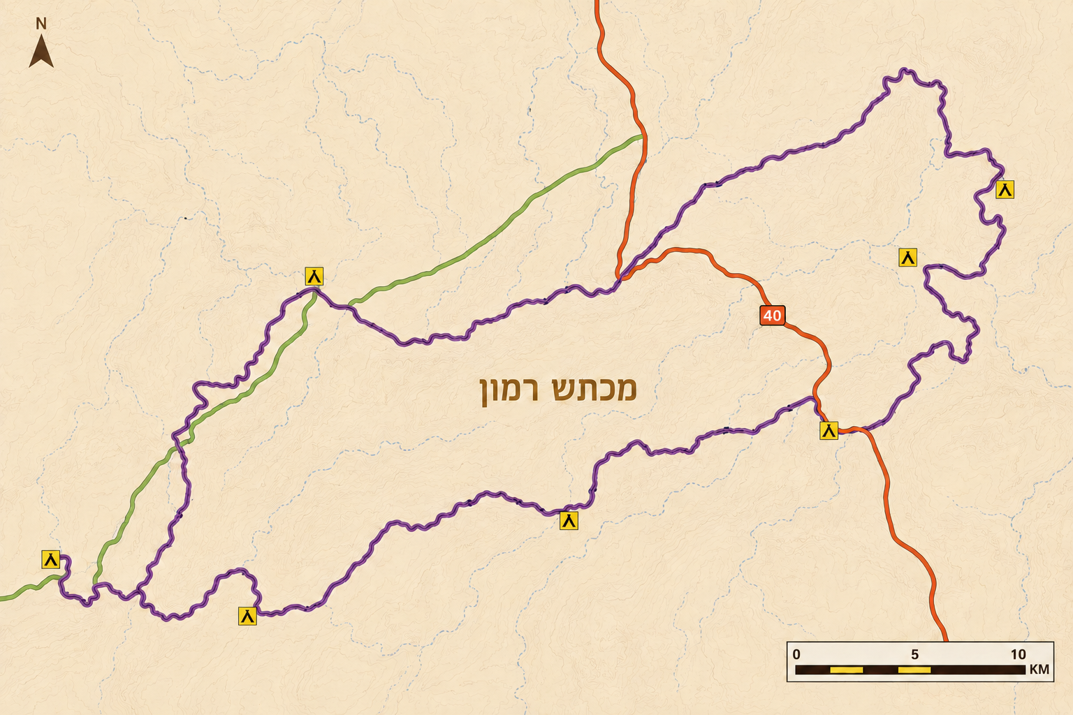 מפת סובב מכתש רמון